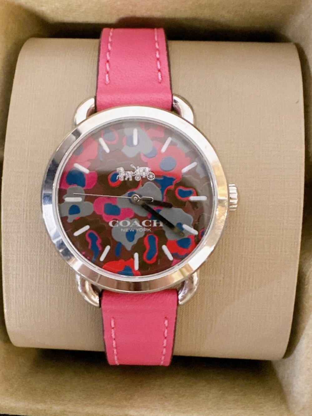 Coach W1534 LEX Pink Leather Strap Printed Dial Quartz Women's Watch
